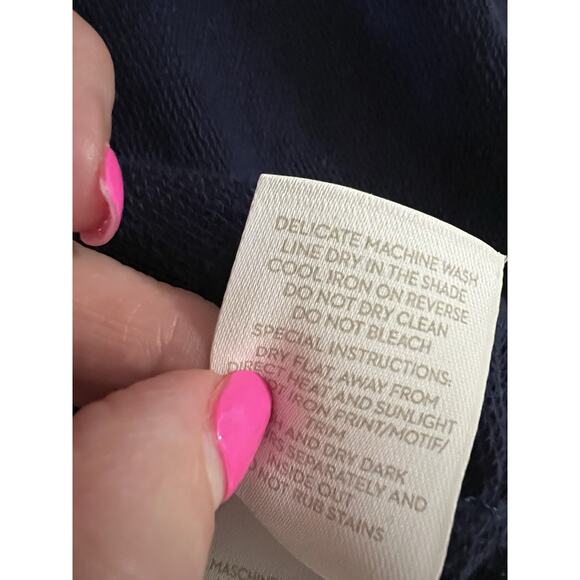 BODEN Blue Gold Polka Dot Cotton Sweatshirt Dress Sz 4R Comfort Preppy Party - Picture 6 of 8